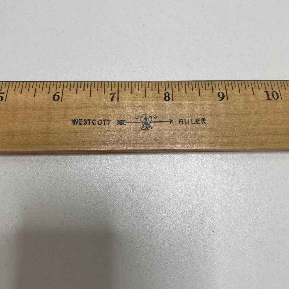 Westcott 15 Inch Wood Ruler with Metal Edge R501-15 Made in USA Vintage Style